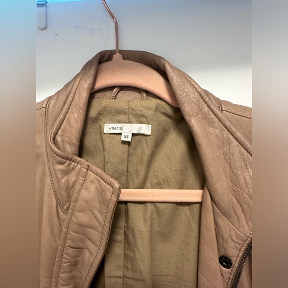 VINCE VINTAGE TAN LEATHER UTILITY JACKET - Picture 9 of 14